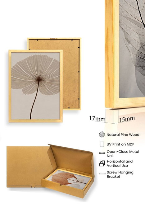 Wallity Huhu481 Pintura Decorativa en MDF con Marco (3 Piezas) 50 x 70 cm